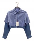 MAISON SPECIALメゾンスペシャル）の古着「クロップドシャツ」｜ブルー