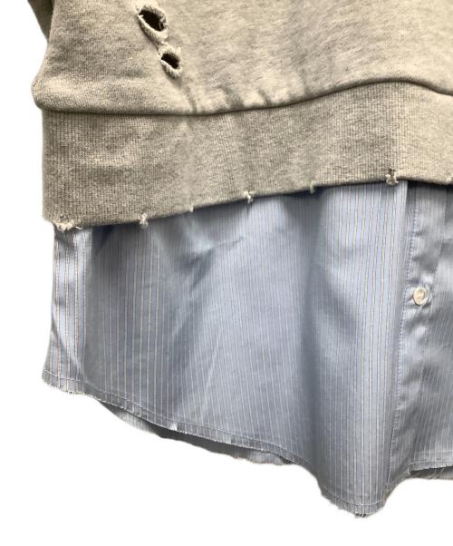MAISON SPECIAL（メゾンスペシャル）MAISON SPECIAL (メゾンスペシャル) スウェット　Shirt Layered Crush Processing Sweatshirt グレー サイズ:SIZE Freeの古着・服飾アイテム