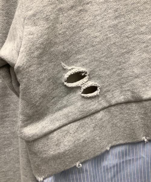 MAISON SPECIAL（メゾンスペシャル）MAISON SPECIAL (メゾンスペシャル) スウェット　Shirt Layered Crush Processing Sweatshirt グレー サイズ:SIZE Freeの古着・服飾アイテム