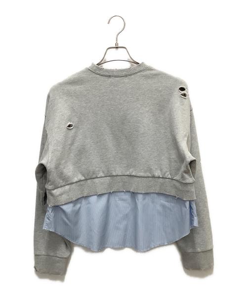 MAISON SPECIAL（メゾンスペシャル）MAISON SPECIAL (メゾンスペシャル) スウェット　Shirt Layered Crush Processing Sweatshirt グレー サイズ:SIZE Freeの古着・服飾アイテム