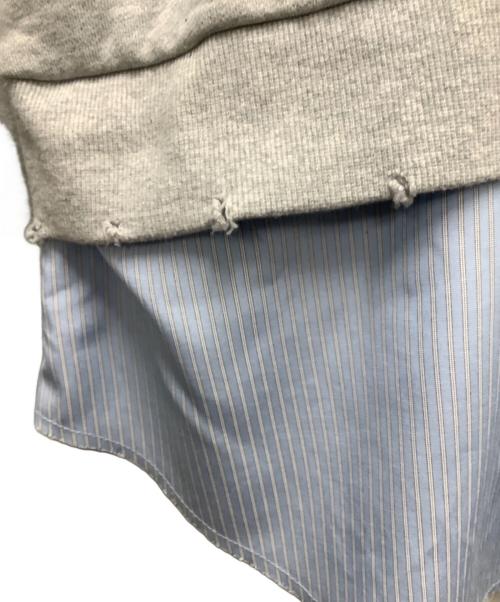 MAISON SPECIAL（メゾンスペシャル）MAISON SPECIAL (メゾンスペシャル) スウェット　Shirt Layered Crush Processing Sweatshirt グレー サイズ:SIZE Freeの古着・服飾アイテム