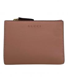 GUCCI（グッチ）の古着「2つ折り財布　GGエンブレムミディアム ウォレット」｜ピンク