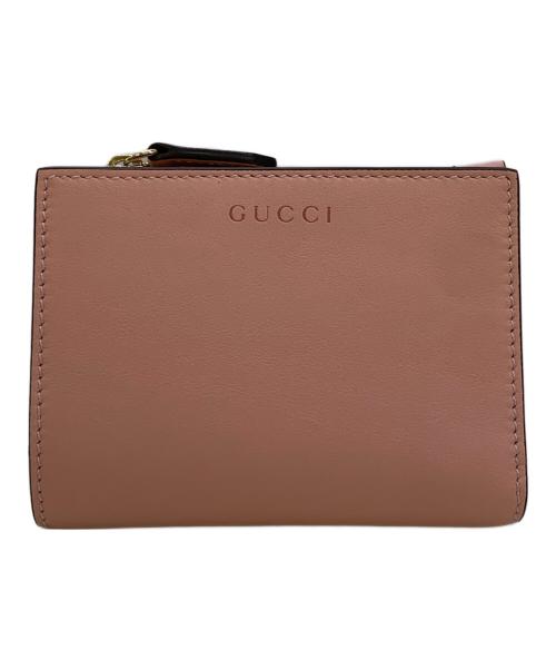 GUCCI（グッチ）GUCCI (グッチ) 2つ折り財布　GGエンブレムミディアム ウォレット ピンクの古着・服飾アイテム