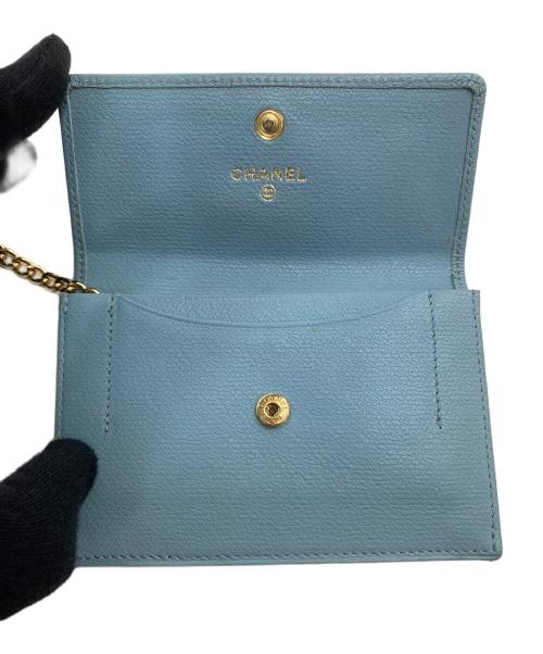 CHANEL（シャネル）CHANEL (シャネル) キーリング付きコインケース スカイブルーの古着・服飾アイテム