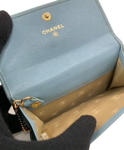 CHANEL（シャネル）CHANEL (シャネル) キーリング付きコインケース スカイブルーの古着・服飾アイテム