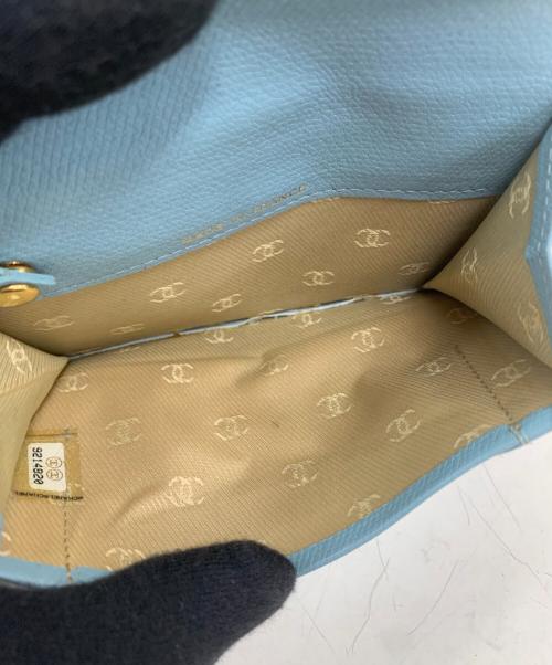 CHANEL（シャネル）CHANEL (シャネル) キーリング付きコインケース スカイブルーの古着・服飾アイテム