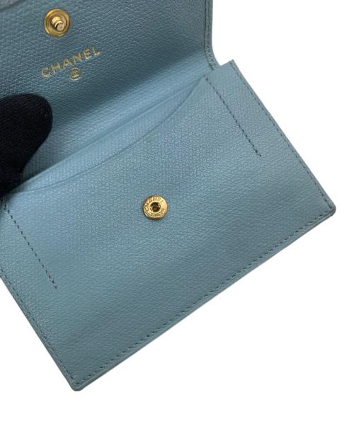 CHANEL（シャネル）CHANEL (シャネル) キーリング付きコインケース スカイブルーの古着・服飾アイテム