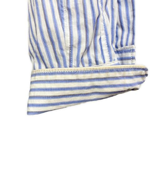 COMME des GARCONS HOMME PLUS（コムデギャルソンオムプリュス）COMME des GARCONS HOMME PLUS (コムデギャルソンオムプリュス) バックリバースフラワー刺繍ストライプシャツ スカイブルー サイズ:SIZE XSの古着・服飾アイテム