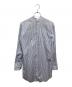 COMME des GARCONS HOMME PLUS（コムデギャルソンオムプリュス）の古着「バックリバースフラワー刺繍ストライプシャツ」｜スカイブルー