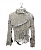 KOZABUROコウザブロウ）の古着「スパンコール長袖カットソー」｜ホワイト