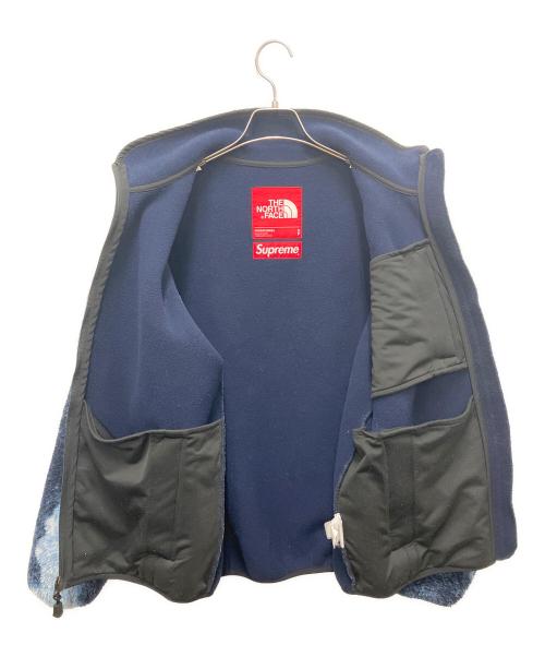 THE NORTH FACE（ザ ノース フェイス）THE NORTH FACE (ザ ノース フェイス) SUPREME (シュプリーム) Bleached Denim Print Fleece Jacket ネイビー サイズ:SIZE Sの古着・服飾アイテム