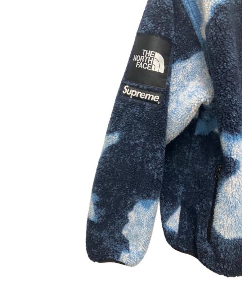 THE NORTH FACE（ザ ノース フェイス）THE NORTH FACE (ザ ノース フェイス) SUPREME (シュプリーム) Bleached Denim Print Fleece Jacket ネイビー サイズ:SIZE Sの古着・服飾アイテム