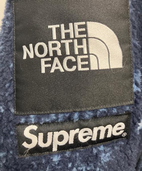 THE NORTH FACE（ザ ノース フェイス）THE NORTH FACE (ザ ノース フェイス) SUPREME (シュプリーム) Bleached Denim Print Fleece Jacket ネイビー サイズ:SIZE Sの古着・服飾アイテム