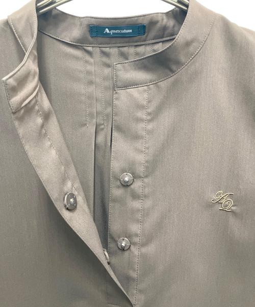 Aquascutum（アクアスキュータム）Aquascutum (アクアスキュータム) ワンピース　パフスリーブAラインドレス ブラウン サイズ:SIZE 8の古着・服飾アイテム