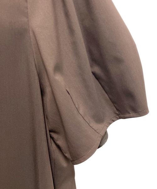 Aquascutum（アクアスキュータム）Aquascutum (アクアスキュータム) ワンピース　パフスリーブAラインドレス ブラウン サイズ:SIZE 8の古着・服飾アイテム