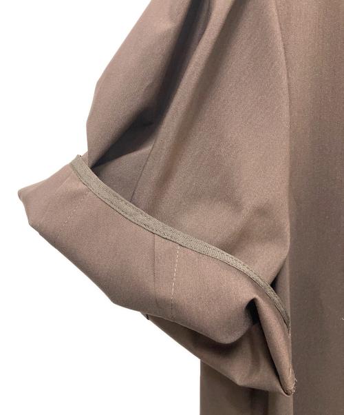 Aquascutum（アクアスキュータム）Aquascutum (アクアスキュータム) ワンピース　パフスリーブAラインドレス ブラウン サイズ:SIZE 8の古着・服飾アイテム