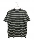 PHIGVEL MAKERSフィグベルマーカーズ）の古着「半袖カットソー　BORDER SHORT SLEEVE TO」｜ブラック