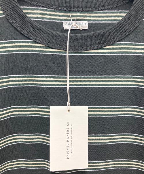 PHIGVEL MAKERS（フィグベルマーカーズ）PHIGVEL MAKERS (フィグベルマーカーズ) 半袖カットソー　BORDER SHORT SLEEVE TO ブラック サイズ:SIZE 2の古着・服飾アイテム