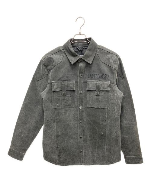 HARLEY-DAVIDSON（ハーレーダビッドソン）HARLEY-DAVIDSON (ハーレーダビッドソン) レザーシャツジャケット ブラック サイズ:SIZE Mの古着・服飾アイテム