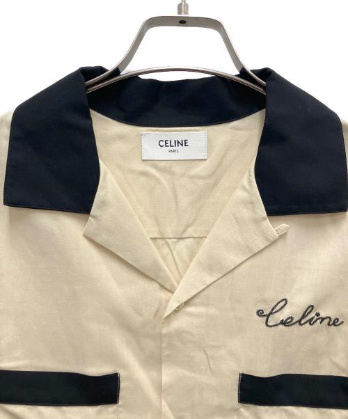 CELINE（セリーヌ）CELINE (セリーヌ) 長袖シャツ ベージュ×ブラック サイズ:SIZE 38の古着・服飾アイテム
