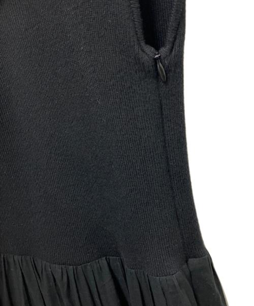 FRAY ID（フレイ アイディー）FRAY ID (フレイ アイディー) ニットコンビタックティアードワンピ ブラック サイズ:SIZE 0の古着・服飾アイテム