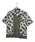 PAUL SMITHポールスミス）の古着「22AW Digital Daisy Projector アロハシャツ」｜グリーン×アイボリー