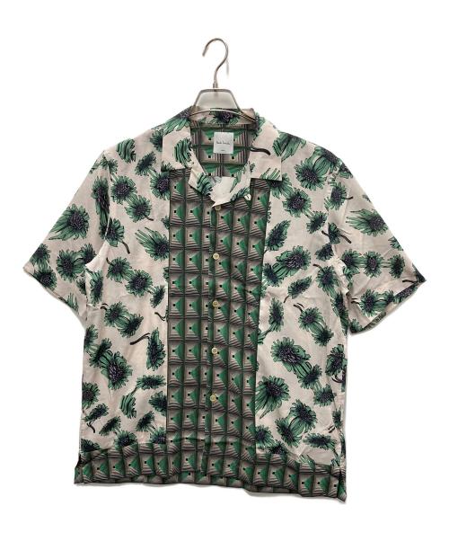 PAUL SMITH（ポールスミス）Paul Smith (ポールスミス) 22AW Digital Daisy Projector アロハシャツ グリーン×アイボリー サイズ:Lの古着・服飾アイテム