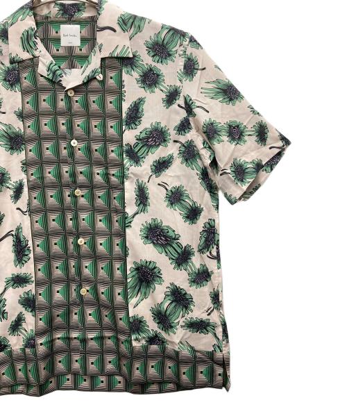 PAUL SMITH（ポールスミス）Paul Smith (ポールスミス) 22AW Digital Daisy Projector アロハシャツ グリーン×アイボリー サイズ:Lの古着・服飾アイテム