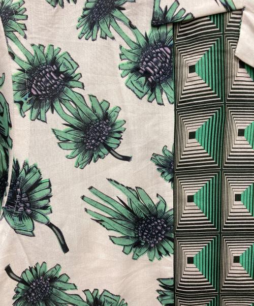 PAUL SMITH（ポールスミス）Paul Smith (ポールスミス) 22AW Digital Daisy Projector アロハシャツ グリーン×アイボリー サイズ:Lの古着・服飾アイテム
