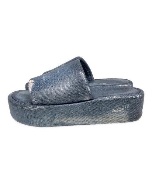 BALENCIAGA（バレンシアガ）BALENCIAGA (バレンシアガ) デニム柄厚底サンダル ネイビー サイズ:SIZE 38の古着・服飾アイテム