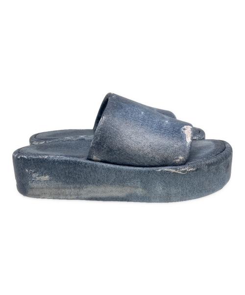 BALENCIAGA（バレンシアガ）BALENCIAGA (バレンシアガ) デニム柄厚底サンダル ネイビー サイズ:SIZE 38の古着・服飾アイテム