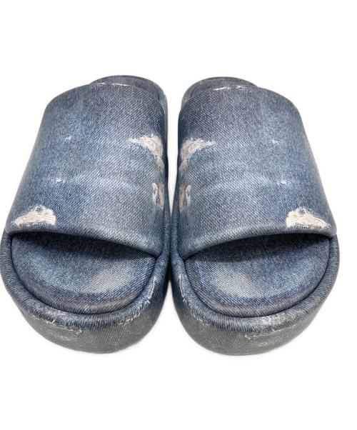 BALENCIAGA（バレンシアガ）BALENCIAGA (バレンシアガ) デニム柄厚底サンダル ネイビー サイズ:SIZE 38の古着・服飾アイテム