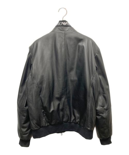 EMPORIO ARMANI（エンポリオアルマーニ）EMPORIO ARMANI (エンポリオアルマーニ) レザージャケット ブラック サイズ:SIZE 52の古着・服飾アイテム