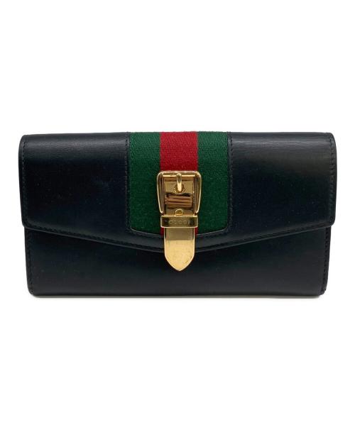 GUCCI（グッチ）GUCCI (グッチ) 長財布 ブラックの古着・服飾アイテム
