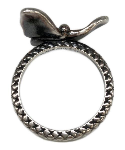 BOTTEGA VENETA（ボッテガベネタ）BOTTEGA VENETA (ボッテガベネタ) シルバーバタフライリング シルバー×ベージュ サイズ:10号の古着・服飾アイテム