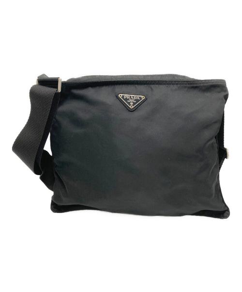PRADA（プラダ）PRADA (プラダ) ナイロンショルダーバッグ ブラックの古着・服飾アイテム