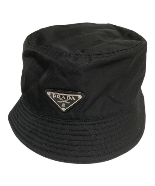 PRADA（プラダ）PRADA (プラダ) RE-NYLONバケットハット ブラック サイズ:SIZE M(58cm)の古着・服飾アイテム