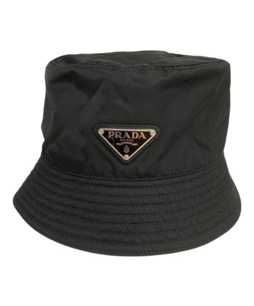 PRADA（プラダ）PRADA (プラダ) RE-NYLONバケットハット ブラック サイズ:SIZE M(58cm)の古着・服飾アイテム