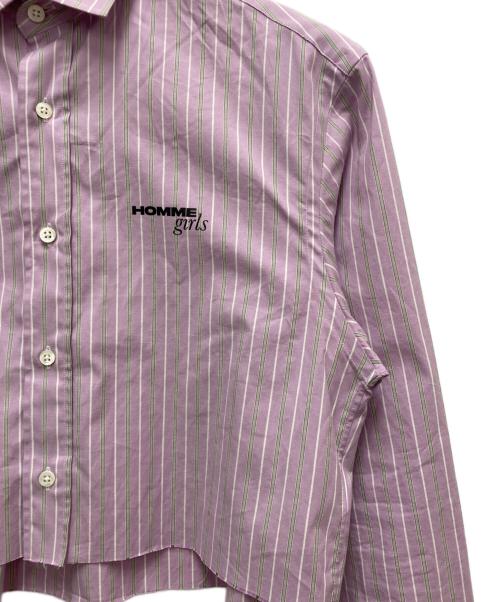 HOMME girls（オムガールズ）HOMME girls (オムガールズ) 長袖クロップドシャツ スカイブルー サイズ:XSの古着・服飾アイテム