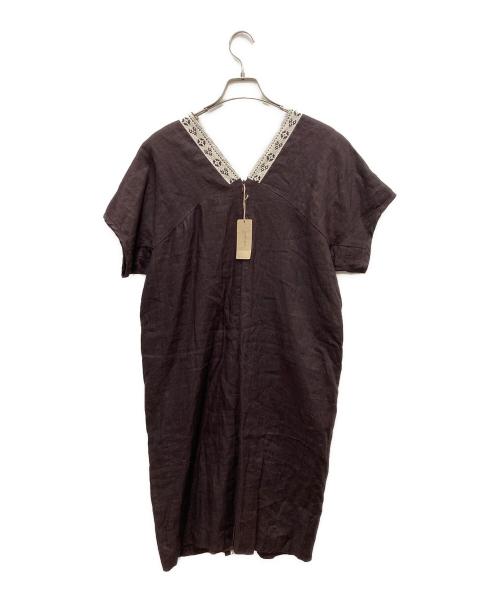 genten（ゲンテン）genten (ゲンテン) リネンワンピース ブラウン サイズ:38 未使用品の古着・服飾アイテム