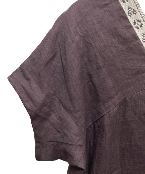 genten（ゲンテン）genten (ゲンテン) リネンワンピース ブラウン サイズ:38 未使用品の古着・服飾アイテム