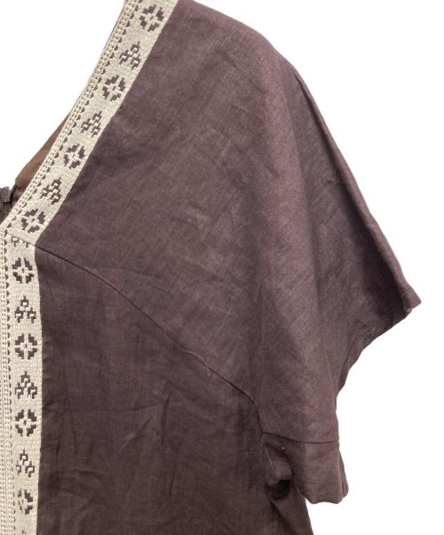genten（ゲンテン）genten (ゲンテン) リネンワンピース ブラウン サイズ:38 未使用品の古着・服飾アイテム