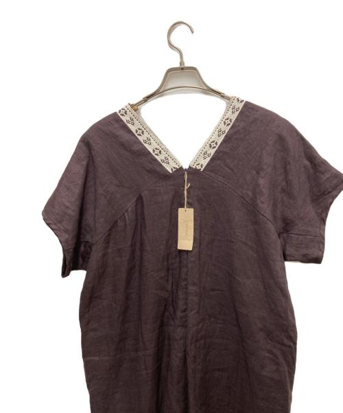 genten（ゲンテン）genten (ゲンテン) リネンワンピース ブラウン サイズ:38 未使用品の古着・服飾アイテム
