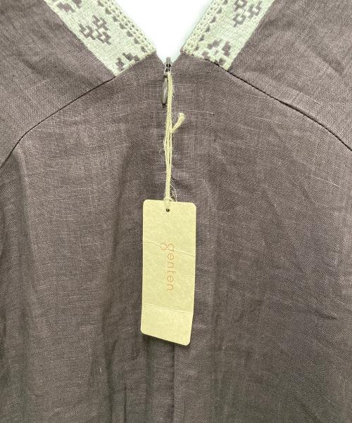 genten（ゲンテン）genten (ゲンテン) リネンワンピース ブラウン サイズ:38 未使用品の古着・服飾アイテム