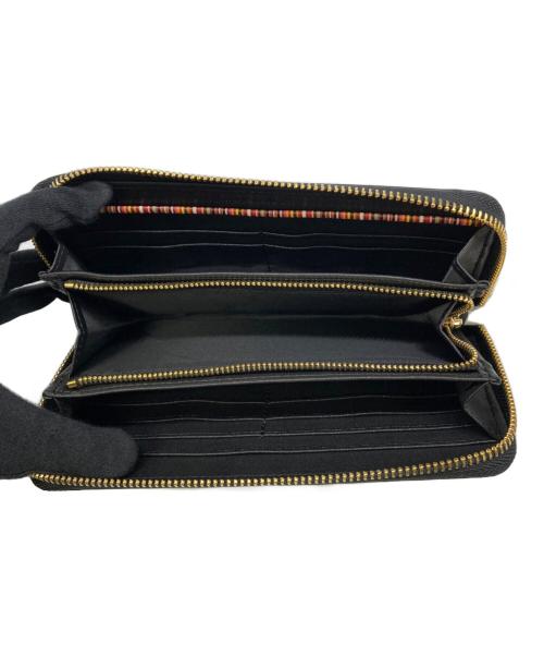 PAUL SMITH（ポールスミス）PAUL SMITH (ポールスミス) 長財布　マーケトリーストライプ ブラックの古着・服飾アイテム