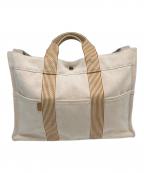 HERMESエルメス）の古着「キャンバストートバッグ　フルートゥMM」｜ベージュ