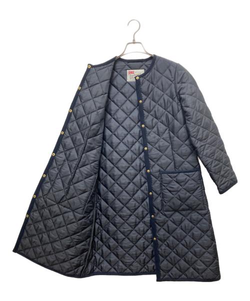 Traditional Weatherwear（トラディショナルウェザーウェア）Traditional Weatherwear (トラディショナルウェザーウェア) ARKLEY LONG キルティングノーカラーロングコート ネイビー サイズ:32の古着・服飾アイテム
