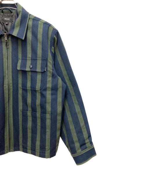 HUF（ハフ）HUF (ハフ) LUDLOW DENIM CHORE JACKET ネイビー×グリーン サイズ:Lの古着・服飾アイテム