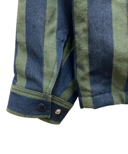 HUF（ハフ）HUF (ハフ) LUDLOW DENIM CHORE JACKET ネイビー×グリーン サイズ:Lの古着・服飾アイテム