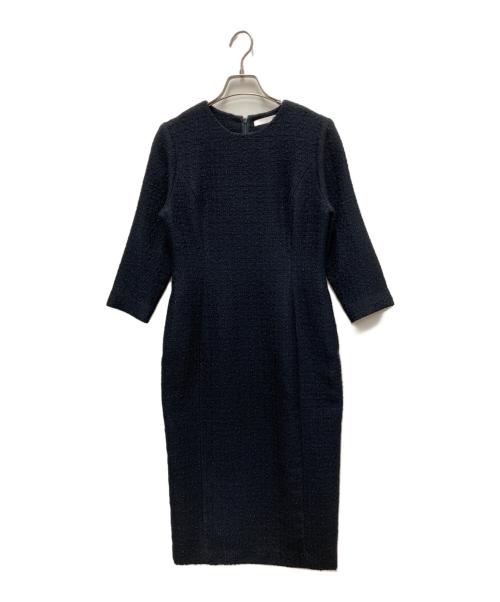 JENNE（ジェンヌ）JENNE (ジェンヌ) クラシックIラインツイードワンピース ブラック サイズ:Sの古着・服飾アイテム